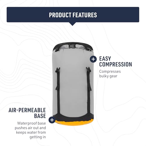 Sea to Summit eVac Compression Dry Bag, Waterproof Compression Sack, 13 Liter, High Rise Grey