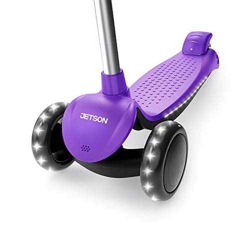 Jetson Lumi 3 Wheel Light-Up Kick Scooter for Girls or Boys, Ages 3+ - Max Grip Light Up Deck and PVC Wheels- Adjustable Height