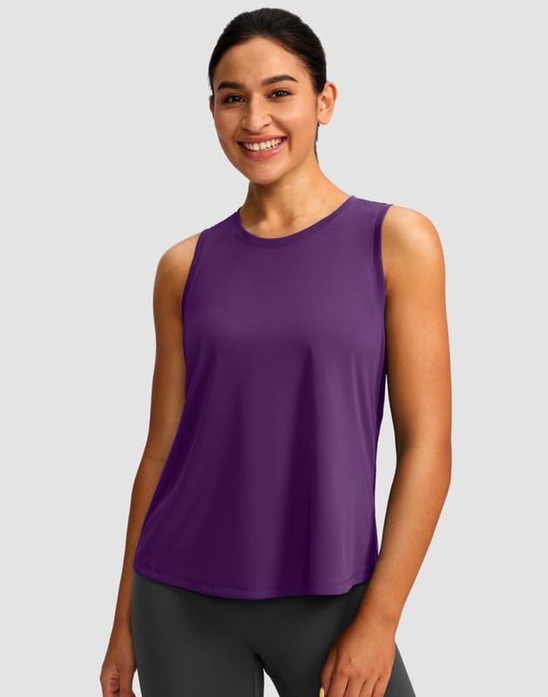 Women's Racerback Workout Tops - Sleeveless Athletic Tank for Yoga & Running | Loose Fit Gym Shirts