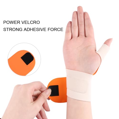 Thumb Wrist Brace Right Hand, Wrist Support for Carpal Tunnel Pain Relief, Trigger Thumb, Tendonitis, Ulnar Wrist wraps Repetitive Use Injury, Adjustable Ultra Thin Elastic Compression Sleeve Fit Small and Medium Hands