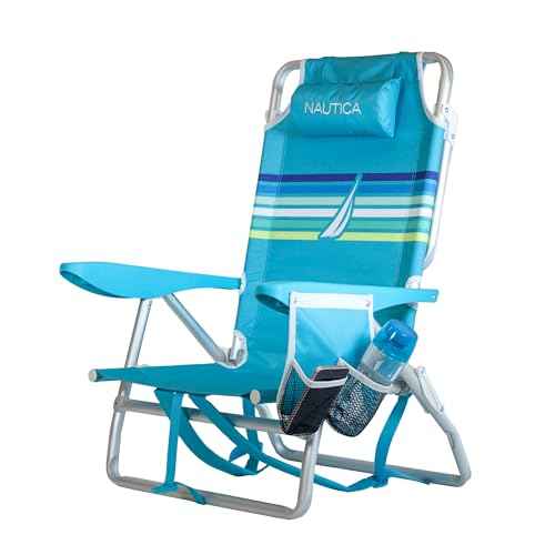 Nautica 5 Position Aluminum Backpack Beach Chair with Pillow