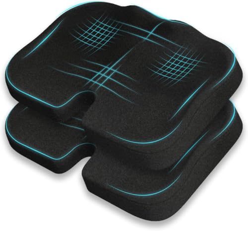 Chicvault 2-Pack Extra Thick 50D High-Density Stadium Seat Cushions for Bleachers & Travel