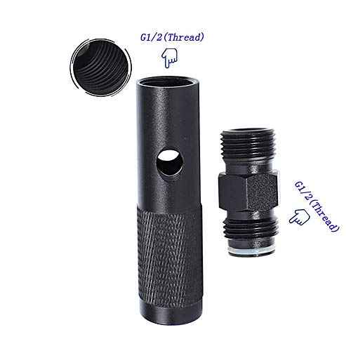 Paintball 12g Co2 Quick Change -Paintball Gun 12 Gram Carbon Dioxide Cartridges Cylinder Adapter Bottle Black Valve Cartridge Adapter (Black)