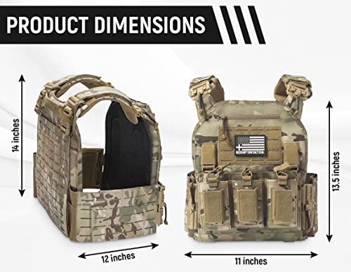 Redemption Tactical Crusader 2.0 Molle Quick Release Buckles Vest with Side Cummerbund Pouches and Triple mag Pouch (Multicam Cordura)