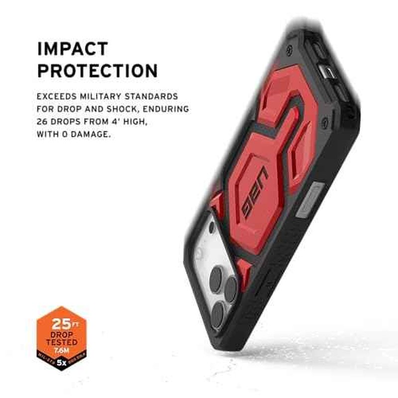 URBAN ARMOR GEAR UAG Designed for iPhone 17 Pro Max Case Monarch Pro - Compatible with MagSafe Military Grade Protective Cover, Crimson