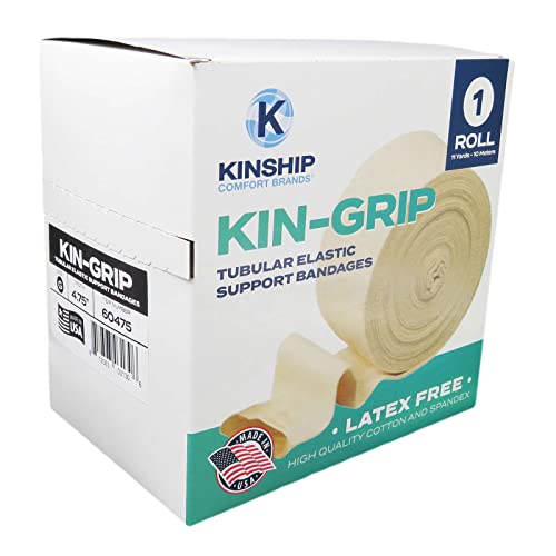 KinGrip Tubular Elastic Support Bandages by Kinship Comfort Brands Tubular Bandage Protects Fragile Skin Latex-Free Wound Care for Edema and Lymphedema Support | Made in USA | Size G 4.75¡±x10 MTR