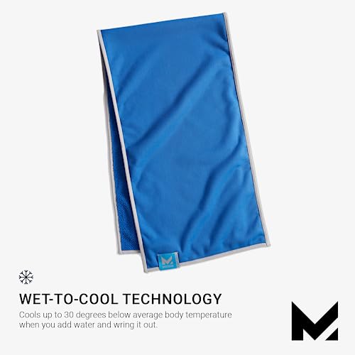 MISSION Dual Action Cooling & Drying Towel, Mission Blue - Cools Up to 6 Hours - Moisture & Sweat Absorbent - UPF 50 Sun Protection - Machine Washable