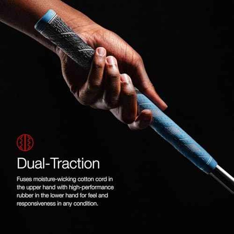 Golf Pride MCC Plus4 Golf Club Grip - All-Weather Hybrid Grip with Larger Lower Hand - Brushed Cotton Cord & Pebbled Texture - Purple/White