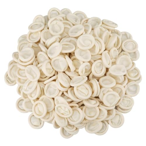 G2PLUS Disposable Finger Cots, 400pcs White Latex Rubber Finger Gloves, Rolled Edge Protective Covers for Electronic Repair, Nail Art, Tattoo, Lab Use, Crafting