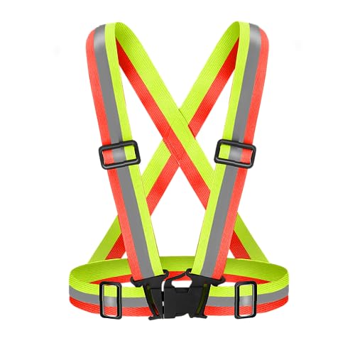 Fepdiu High Visibility Reflective Vest Safety Vest Running Reflective Gear Adjustable Reflective Vest for Walking,Jogging,Hiking,Night Cycling