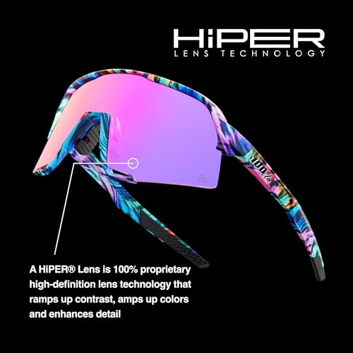 100% S3 Sport Performance Cycling Sunglasses (Soft Tact Grey Camo - HiPER Red Multilayer Mirror Lens)