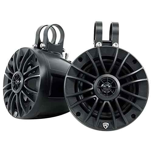 Rockville UT525B 5.25" Marine UTV/ATV Rollbar Wakeboard Tower Speakers, 280W Peak/70W RMS, IPX6 Waterproof, Swivel Mount, for Off-Road and Boat Use