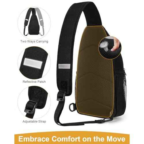 Crossbody Bags for Women Man, Waterproof Sling Bag Backpack Trendy Casual Cross Body Bags with Convertible Shoulder Strap Chest Bag for Camping Hiking Travel Essentials (Black, Medium)