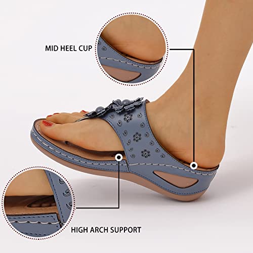 WAJCSHFS Sandals for Women 2024 Orthopedic Casual Wedge Platform Sandals Summer Dressy Lightweight Anti Slip Breathable Shoes