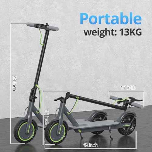 Electric Scooter - 8.5"/10'' Solid Tires, 350W/500W Motor, Up to 19-22MPH and 21-24Miles Long-Range Portable Commuting Scooter for Adults with Double Braking System and App