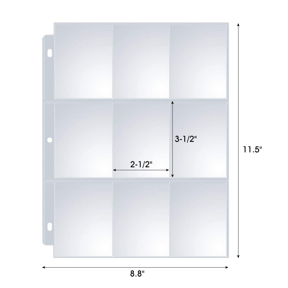 120 Pack 9 Pocket Page Protectors, Sooez Double Sided Trading Card Sleeves for 3 Ring Binder, Baseball Cards Holder, Protective Pages Sheets for Binders Album, Fit for Collectible Games, Sports Cards