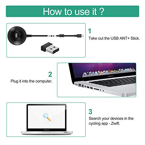 COOSPO USB ANT Stick,ANT+ Dongle for Indoor Cycling Training Data Transmission, Compatible with BKOOL Wahoo TacX Bike Trainer,Zwift TrainerRoad Garmin Connect Cycleops Trainer Rouvy TacX Vortex