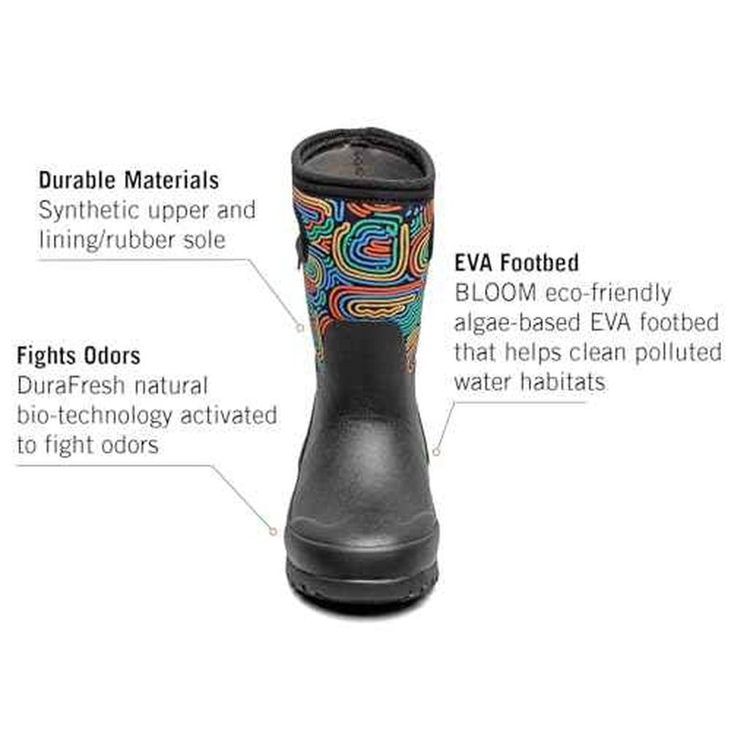 BOGS Grasp Kids Waterproof Rain Boots ? Insulated for Winter, Snow & Mud with Easy Pull-On Handles for Toddlers, Boys & Girls, All-Weather Protection