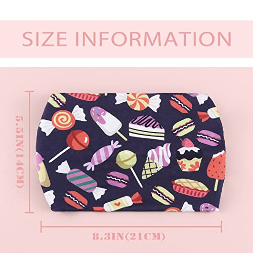 Bohend Girls Headbands Wide Knotted Hair Bands 3Pcs Non Slip Elastic Cute Head Bands Workout Yoga Sweatband Hair Accessories for Girls and Kids (B)