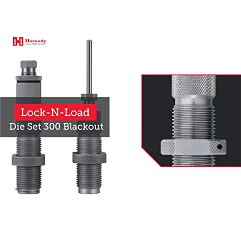 Hornady Custom Grade New Dimension 2-Die Set, 300 BLACKOUT (.308) (546349) - Caliber Specific Reloading Equipment for Handloaders with Full Length Sizer Die, Seating Die, Sure-Loc Rings, & Storage Box