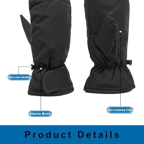 Winter-Ski-Snow-Gloves Men Women - Waterproof Adult Mittens-Gloves for Cold Weather Skiing Hiking Cycling