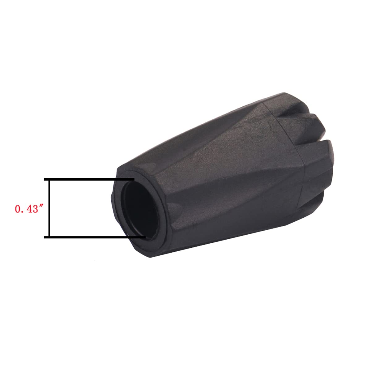 Diooid Hiking Pole Tips Extra Thick and Wear Resisting Trekking Pole Tips Replacement Pole Rubber Tip Protectors Fits Most Standard Hiking Poles with 11mm Hole Diameter Black