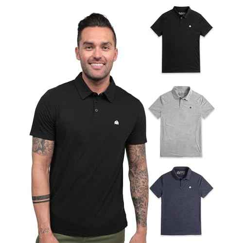 INTO THE AM Men's Polo Shirts - Fitted Short Sleeve Collar Shirt for Men S - 4XL