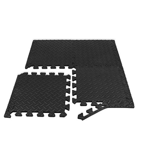 9HORN Exercise Mat/Protective Flooring Mats with EVA Foam Interlocking Tiles and Edge Pieces Suitable for Gym Equipment, Yoga, Surface Protection (Orange, 12 Tiles (~12sqf))