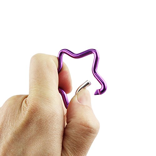 SWATOM Aluminum Star Shape Carabiner Clip Spring Snap Hook Keyring Carabiners Keychains Outdoor Accessories (2.6 Inch)