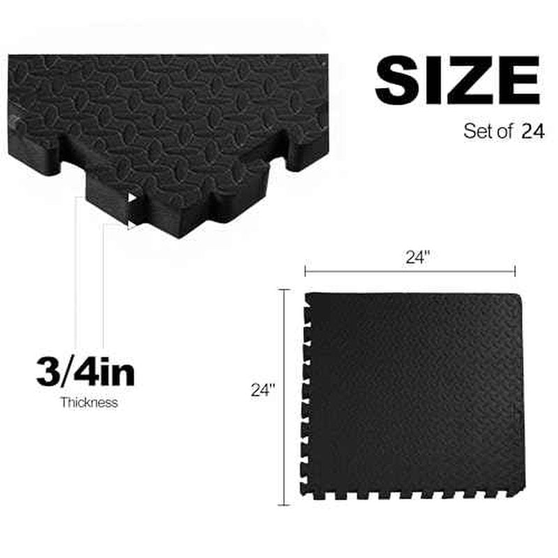 Fitvids Puzzle Exercise Gym Flooring Mat, High-Density EVA Interlocking Tiles Workout Mat for Home Gym, Fitness Equipment, MMA, Gymnastics, Shock-Absorbing Exercise Mat