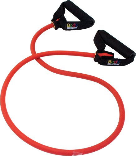 Body Sport Fitness Performance Tube – Resistance Tubing – for Rehabilitation and Exercise – Exercise Tubes with Handles – Red – Heavy Resistance