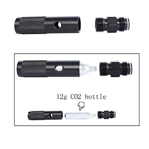 Paintball 12g Co2 Quick Change -Paintball Gun 12 Gram Carbon Dioxide Cartridges Cylinder Adapter Bottle Black Valve Cartridge Adapter (Black)