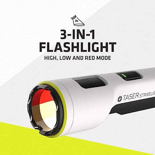 TASER StrikeLight 2 Rechargeable Self-Defense Flashlight | Perfect for Running, Jogging, Pet Walking | Portable, Lightweight, Survival, Outdoors (White)