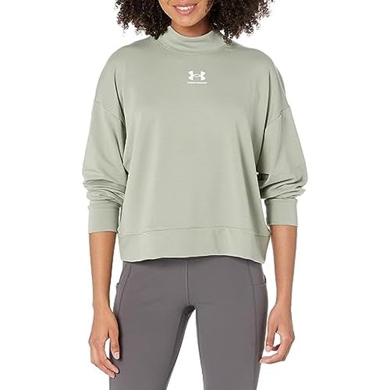 Under Armour womens Rival Terry Mock Neck Crew