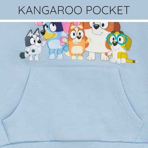 Bluey Girls Fleece Hoodie Toddler to Big Kid Sizes (2T - 14-16)