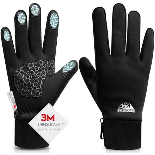 Bruvoalon Winter Gloves for Women & Men, 3M Thermal Insulation, Lycra Fabric, Windproof, Touchscreen, Anti-Slip, Cold Weather