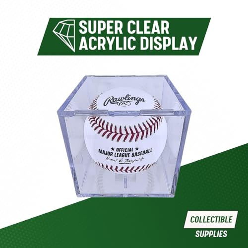 UV Protected Baseball Display Case | Acrylic Baseball Cube Clear Storage Case with UV Protection (1 UV Baseball Cube)