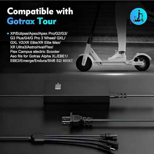 EVAPLUS SGS Certified 42V 2A Fast Charger with 3-Prong 0.31" Plug | for 36V Lithium Batteries- Compatible with Pocket Mod, Sports Mod, Electric Scooters