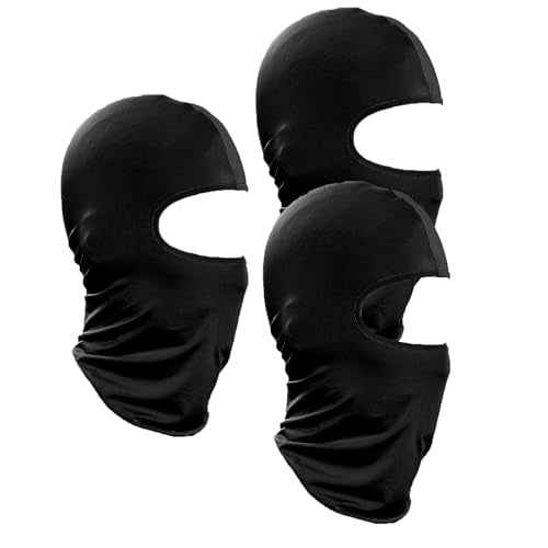 3 Pieces Balaclava Face Mask Outdoor Cycling Headgear Motorcycle Face Masks for Men and Women (Black)