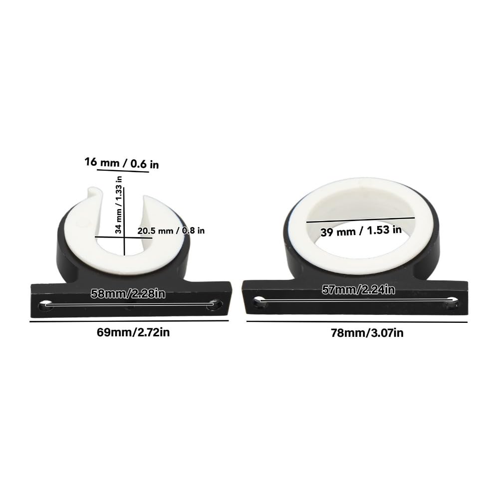 2 Pcs Aluminium Boat Mounted Holder Fishing Accessory Horizontal Vertical Fishing Rod Management Wall Mounted Holder for RVs Ships(3160AAB Black)