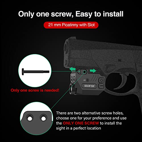 Solofish Pistol Laser Light Combo Red Green Laser Beams for Guns with Weaponlight Tactical Strobe Handgun Lights Laser Sight Compatible with Glock 19 Accessories