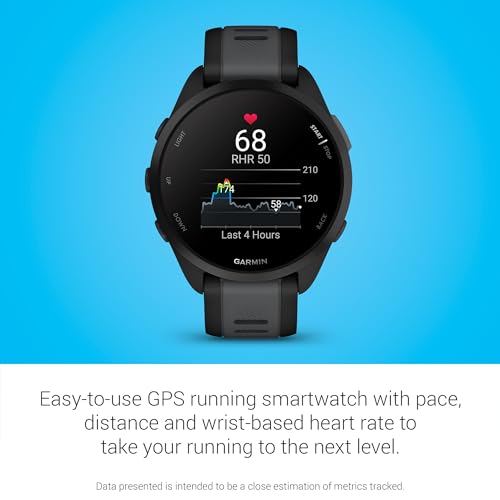 Garmin Forerunner 165 Music, Running Smartwatch, Colorful AMOLED Display, Training Metrics and Recovery Insights, Music on Your Wrist, Black