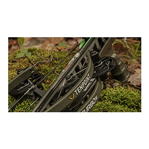 TenPoint Turbo S1 Crossbow, Moss Green - 390 FPS - Equipped with RangeMaster Pro Variable Speed Scope + ACUslide Cocking & De-Cocking System - Lowest-Priced ACUslide Safe De-Cocking Crossbow