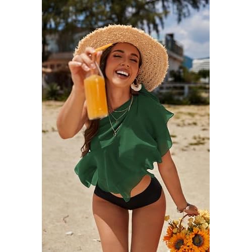 AI'MAGE Sarong Wraps for Women Swimsuit Coverup Sheer Beach Bathing Suit Chiffon Cover Up Skirt for Swimwear S-3XL