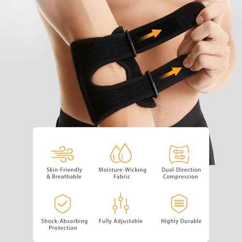 Elbow Brace for Tendonitis & Tennis Elbow Relief, Arthritis Support, Adjustable Compression Sleeve Wrap for Men & Women, Sports Injury Recovery, Golfer¡¯s Elbow, Bursitis, Sprains/Strains Pain Relief