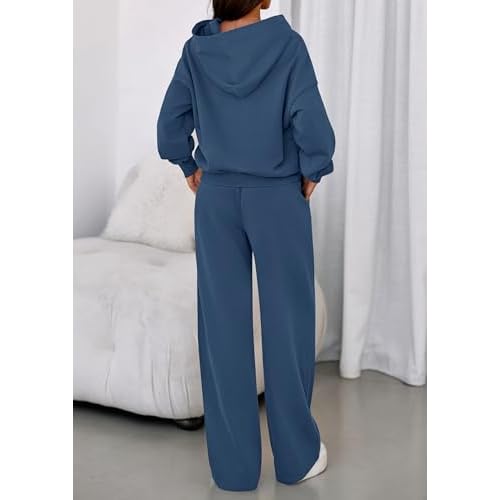 PRETTYGARDEN Womens Sweatsuits 2 Piece Set 2025 Casual Winter Long Sleeve Hoodie Loose Wide Leg Sweatpants Fall Tracksuit