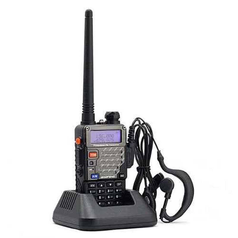 5 Pack Baofeng UV-5R+ Plus Ham Radio Handheld, Dual Band Two Way Radio Rechargeable Long Range Walkie Talkies, with Earpiece & Programming Cable (Black)