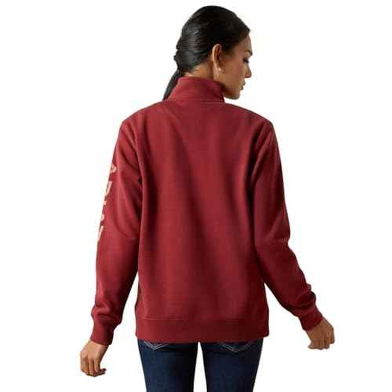 ARIAT womens Foundation Logo 1/2 Zip Sweatshirt
