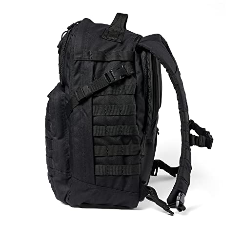 5.11 Tactical Backpack, Rush 24 2.0, Military Molle Pack, CCW with Multiple Compartments, 37 Liter, Medium, Style 56563, Black