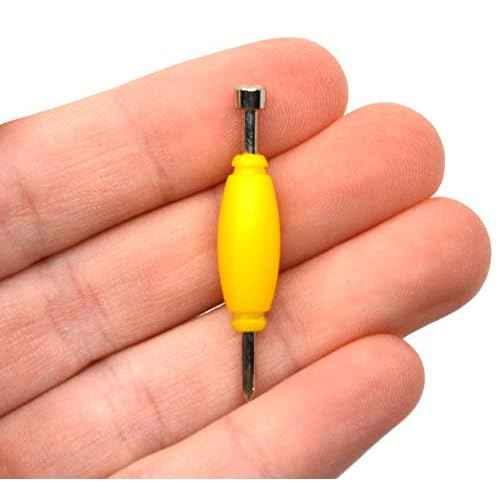 Teak Tuning Standard Fingerboard Tool, Screwdriver and Nut Driver, Yellow Colorway, Pack of 1